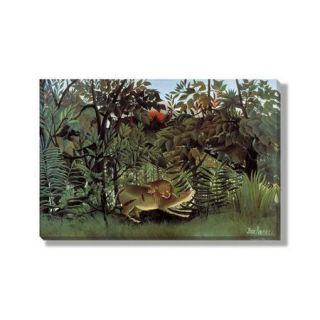Gallery Direct Classics 'The Hungry Lion Throws Itself on the Antelope' by Henri Rousseau Painting Print on Gallery Wrapped Canvas