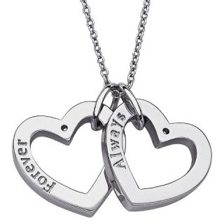 Womens Designer   Inspired Forever & Always Hearts Necklace   Silver