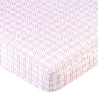 Sweet JoJo Designs Pink Plaid Fitted Crib Sheet