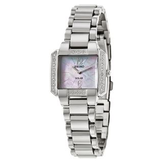 Seiko Womens Tressia Solar Diamond Stainless Steel Watch   16176936