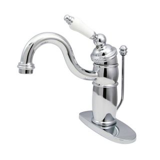 Elements of Design Single Hole Bathroom Faucet with Single Porcelain