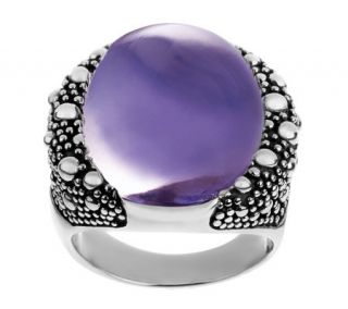 Michael Dawkins Sterling Starry Night Amethyst Oval Doublet Ring —
