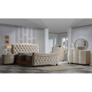 Meridian Furniture USA Diamond Sleigh Bed Customizable Bedroom Set