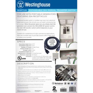 30 Amp Manual Transfer Switch by Westinghouse Power Products