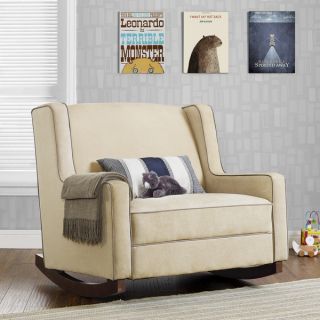 Baby Relax Lainey Taupe Wingback Chair and a half Rocker