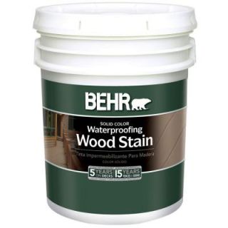 BEHR 5 gal. White Solid Color Waterproofing Wood Stain 21105