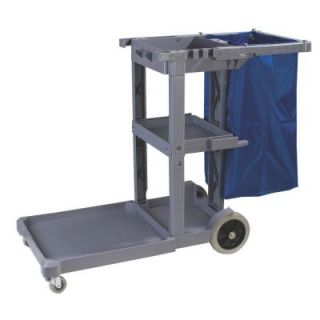 Carlisle 300 lb. Capacity Long Platform Janitors Cart with 5th Wheel JC1945L23