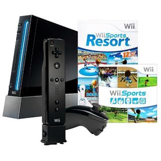 Nintendo Wii Console with Nintendo Wii Sports Resort, Black