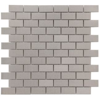 Vulcan 0.875 x 1.875 Metal and Porcelain Mosaic Tile in Silver