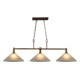 Titan Lighting Baxter 3 Light Ceiling Mount Brushed Antique Brass Billiard Light TN 8358