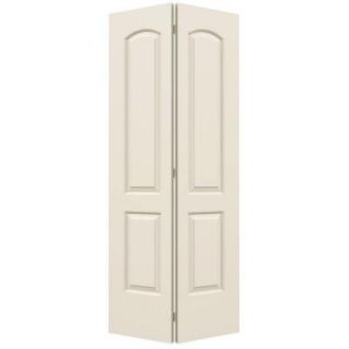 JELD WEN 36 in. x 80 in. Molded Smooth 2 Panel Arch Primed White Hollow Core Composite Bi fold Door THDJW160100038