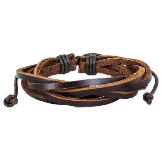 Brown Twisted Leather Bracelet   13310540   Shopping