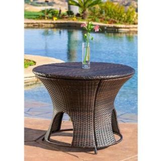 Christopher Knight Home Rodolfo Wicker Multi brown Outdoor Round Storage Table