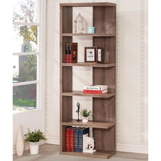 tier Distressed Brown Wood Bookshelf/ Display Cabinet  