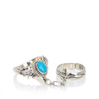 Chaco Canyon Southwest Sleeping Beauty Turquoise Sterling Silver Princess Ring   7671632
