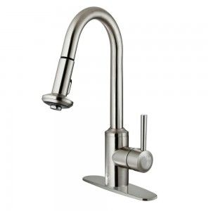 VIGO Industries VG02012STK1 Kitchen Faucet, Pull Out Spray w/Deck Plate   Stainless Steel