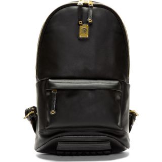 Diesel Black Smooth Leather Clubber Backpack