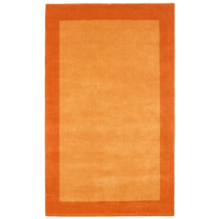 Hand tufted Bordered Pulse Orange Wool Rug (8 x 10)
