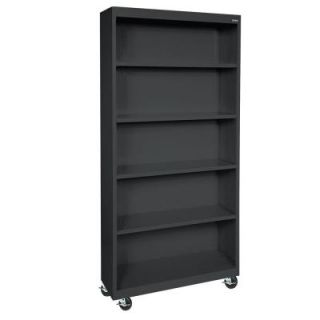 Sandusky Mobile 5 Shelf Steel Bookcase in Black BM40361872 09