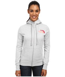 The North Face EMB Logo Full Zip Hoodie Heather Grey/Cerise Pink