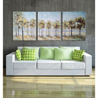 Hand painted Forest of Shadows 3 piece Gallery wrapped Canvas Art