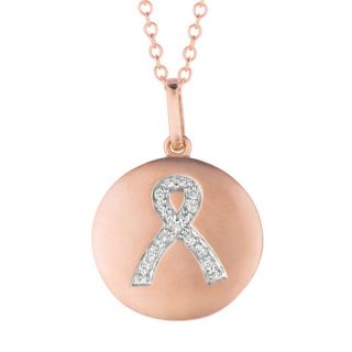 Silver on the Rocks 14k Gold 0.09ct TDW Diamond Round Breast Cancer