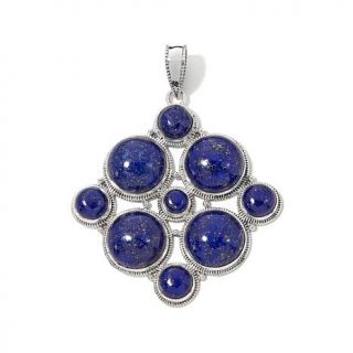 Himalayan Gems™ Multi Stone Cluster Sterling Silver Pendant   7693097