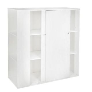 South Shore Furniture Storit Wood Laminate Kids Storage Cabinet with Sliding Doors in Pure White 5050047