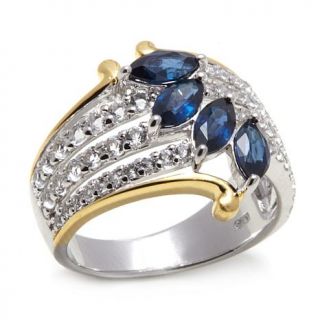 Victoria Wieck 1.67ct Marquise Australian Sapphire and White Topaz 2 Tone Ring   7902768