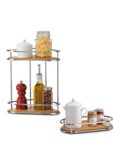 Bamboo Corner Organizer and Large Tray by Lynk