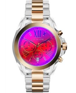 Michael Kors Womens Chronograph Mercer Pink Silicone Bracelet Watch