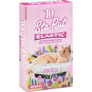 Alfapet, Inc. Sta Put Elastic Cat Pan Liners, 10 Ct
