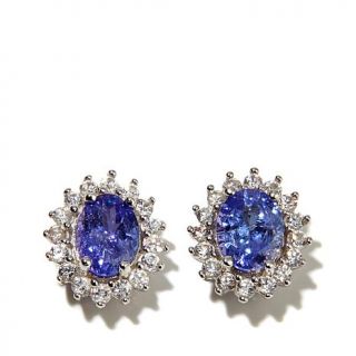 Colleen Lopez 5.28ct Tanzanite and White Zircon Sterling Silver Stud Earrings   7631166