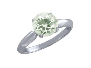 1.70 Ct Round Green Amethyst 925 Sterling Silver Ring