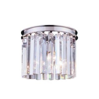 Elegant Lighting Sydney 3 Light Polished Nickel Flushmount with Clear Crystal 1208F12PN/RC