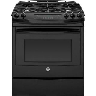 GE 5.6 cu. ft. Slide In Gas Range with Self Cleaning Convection Oven in Black JGS750DEFBB