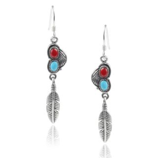 Journee Collection Sterling Silver Turquoise Handcrafted Dangle