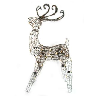 105 Light Multi Posing Grapevine Deer Sculpture Christmas Decoration