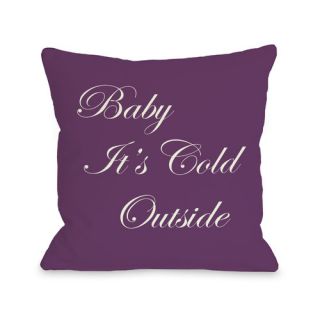 One Bella Casa Holiday Baby Its Cold Outside Reversible Throw Pillow