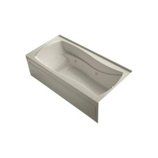 KOHLER Mariposa 6 ft. Acrylic Right Drain Hourglass Alcove Whirlpool Bathtub in Sandbar K 1257 HR G9