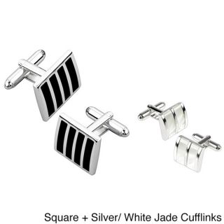 Zodaca Black/ Silver Square Striped Cufflinks   Shopping