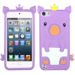 Insten Purple/ White 3D Pig Silicone Skin Gel Rubber Case Cover For