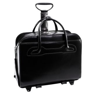 McKlein Black Willowbrook Detachable Wheeled Laptop Briefcase