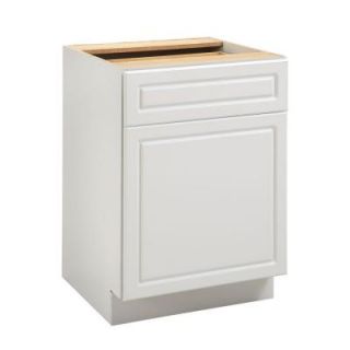 Heartland Cabinetry Ready to Assemble 24x34.5x24.3 in. Base Cabinet with 1 Door and 1 Drawer in White 8012015P