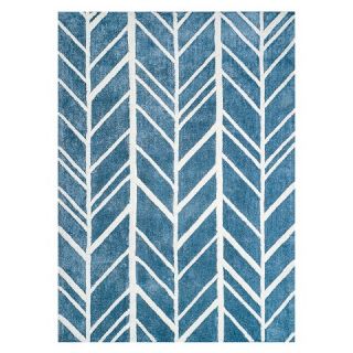 Anji Mountain Rayon made from Bamboo Viscose Feather Area Rug Blue