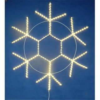 Queens of Christmas LED SNOWF60 WW 60 inch Warm White LED Rope Light Snowflake