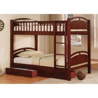 Furniture of America Twin over Twin Bunk Bed with Storage Drawers