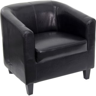 Leather Office Side Chair with Arms, Black or Brown