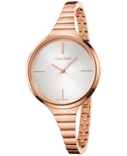 Calvin Klein Womens Swiss Lively Rose Gold Tone PVD Stainless Steel