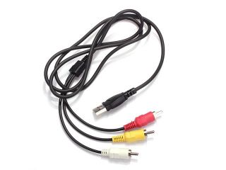 USB Male A to 3x RCA AV A/V Video Audio LCD TV Adapter Converter Lead Cord Cable